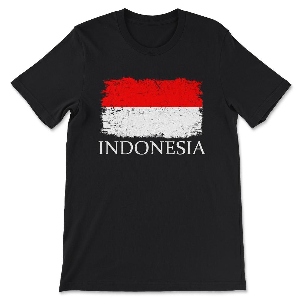 Indonesia Country Flag Indonesia Tourist Indonesia Team Gift Tee - - Black
