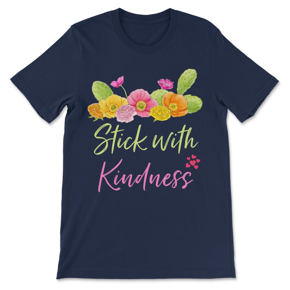 Stick With Kindness Cute Cactus Lover Succulent Lover Gift print Gift - Navy