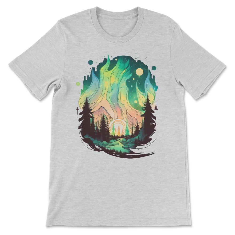 Aurora Borealis Northern Lights Beautiful and Colorful Sky Gift Tee - Ash