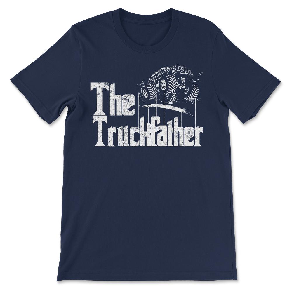 Monster Truck Jam Truckfather Distressed - Funny Dad Father UTE - Navy