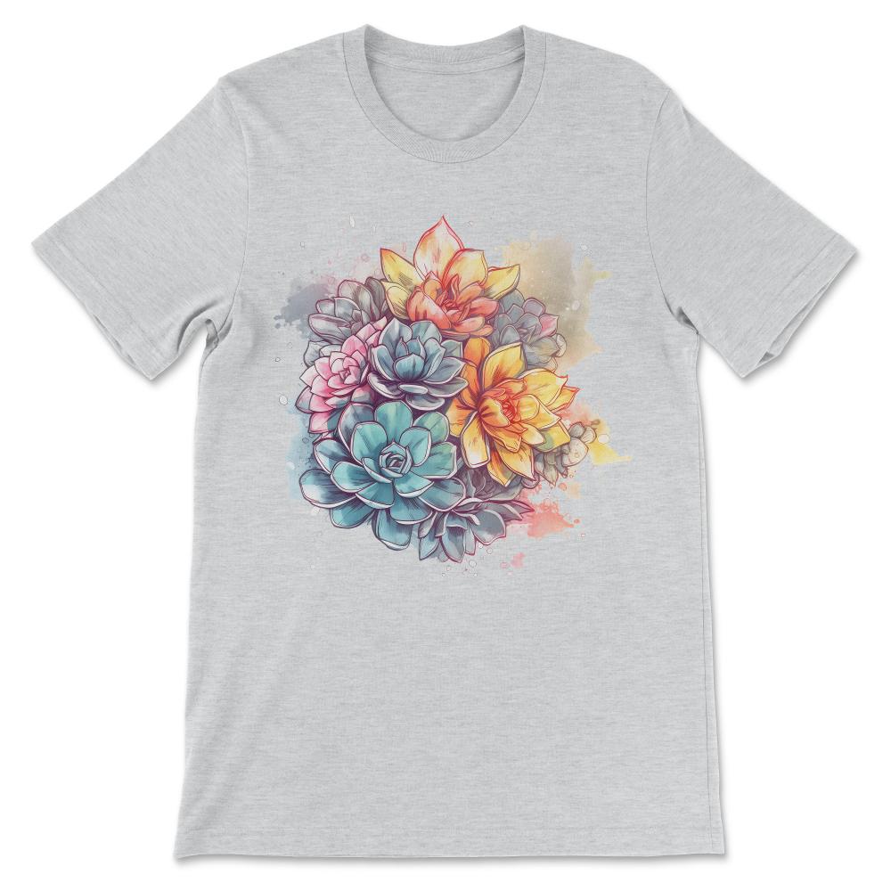 Cactus Flower Cacti Succulent Lover Floral Blooming Saguaro Gift Tee - Ash