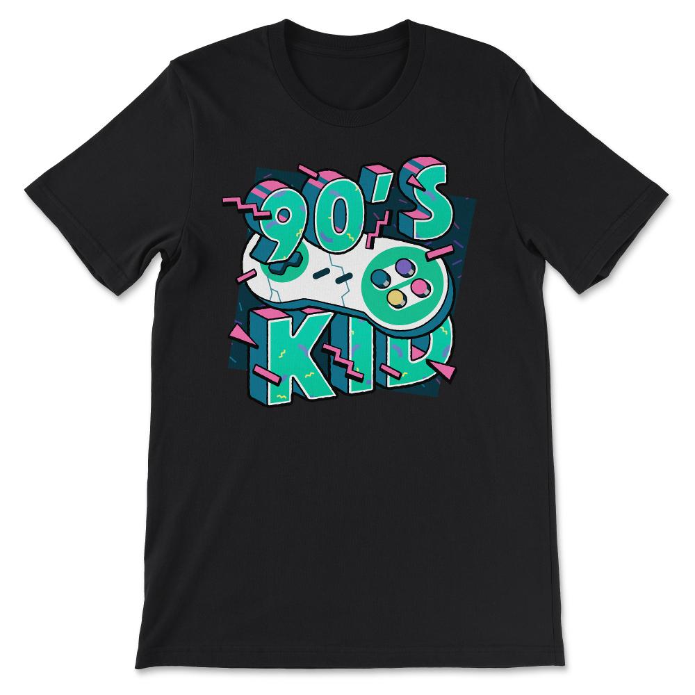 Mens 90s Kid 90s Men Design for Vintage Retro Gamers design Gift Tee - Black