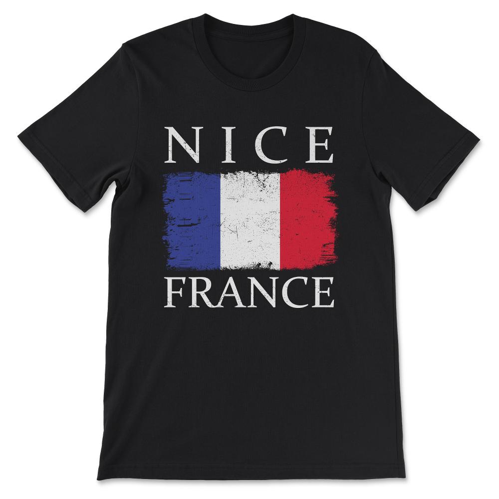 Nice France Flag France Tourist France Country Team Gift Tee - Unisex - Black