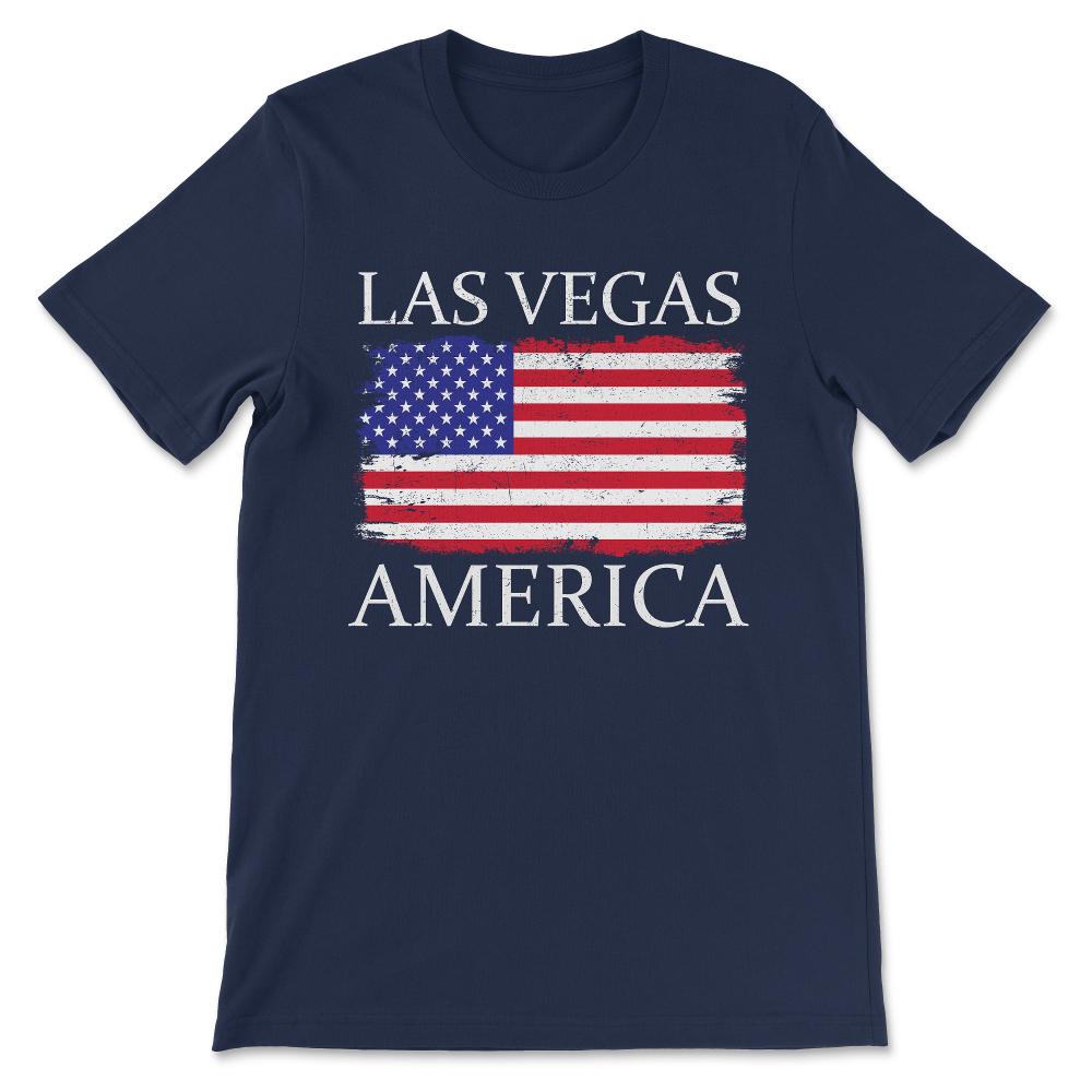 Las Vegas America Flag USA Tourist Las Vegas Visitor Gift Tee - - Navy