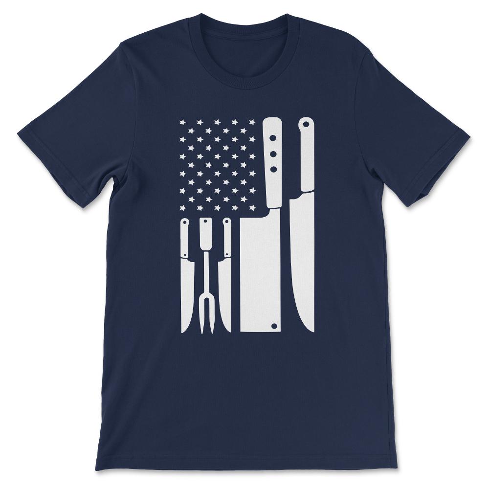 Chef USA Flag American Chef Patriotic Chef Professional Chef Gift Tee - Navy
