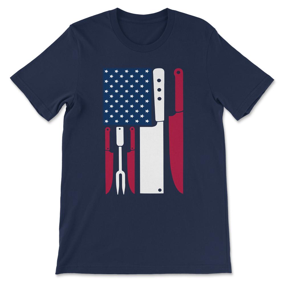 Chef USA Flag American Chef Patriotic Chef Professional Chef Gift Tee - Navy