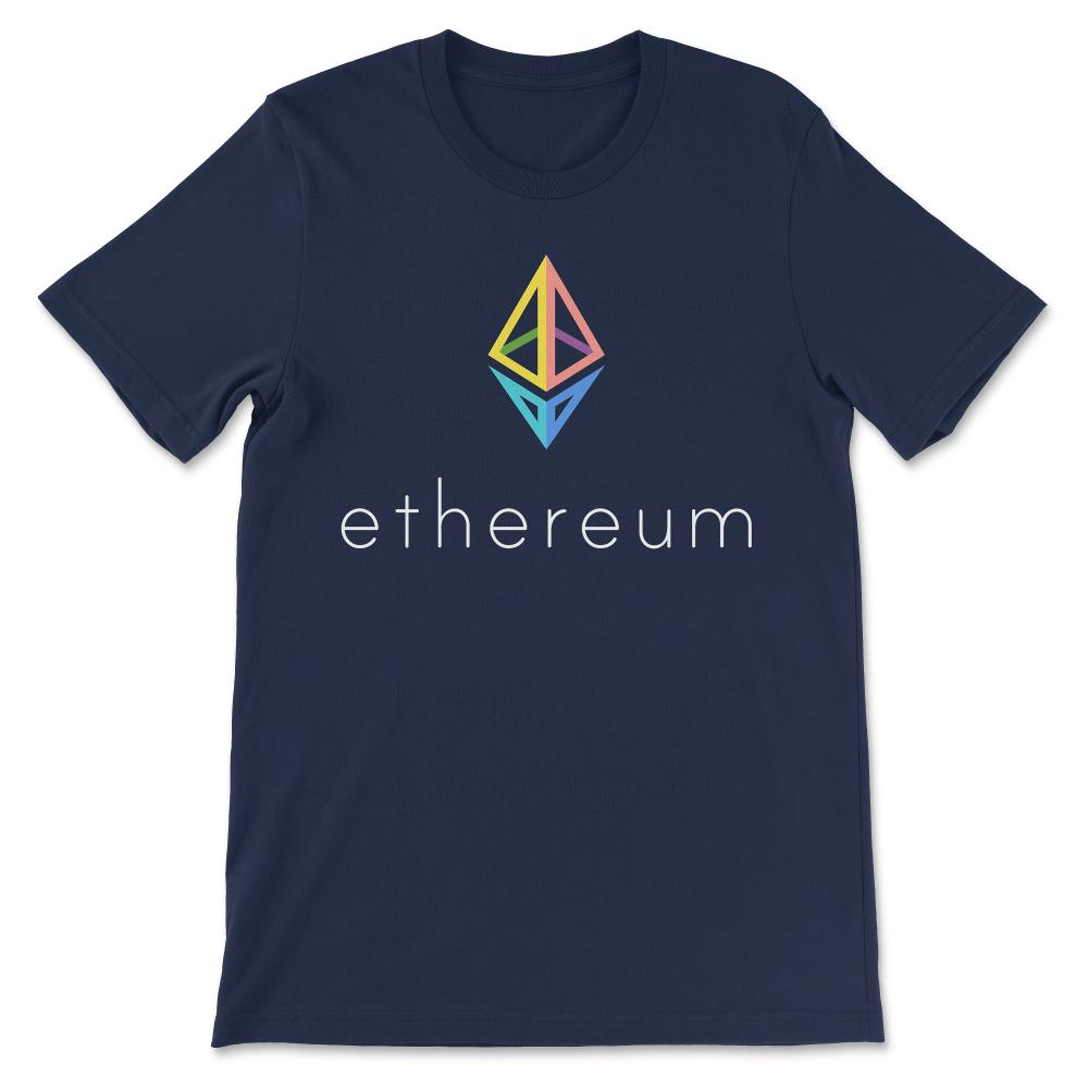 Ethereum Logo ETH Coin Crypto Bitcoin Trader Miner Gift Gift Tee - - Navy