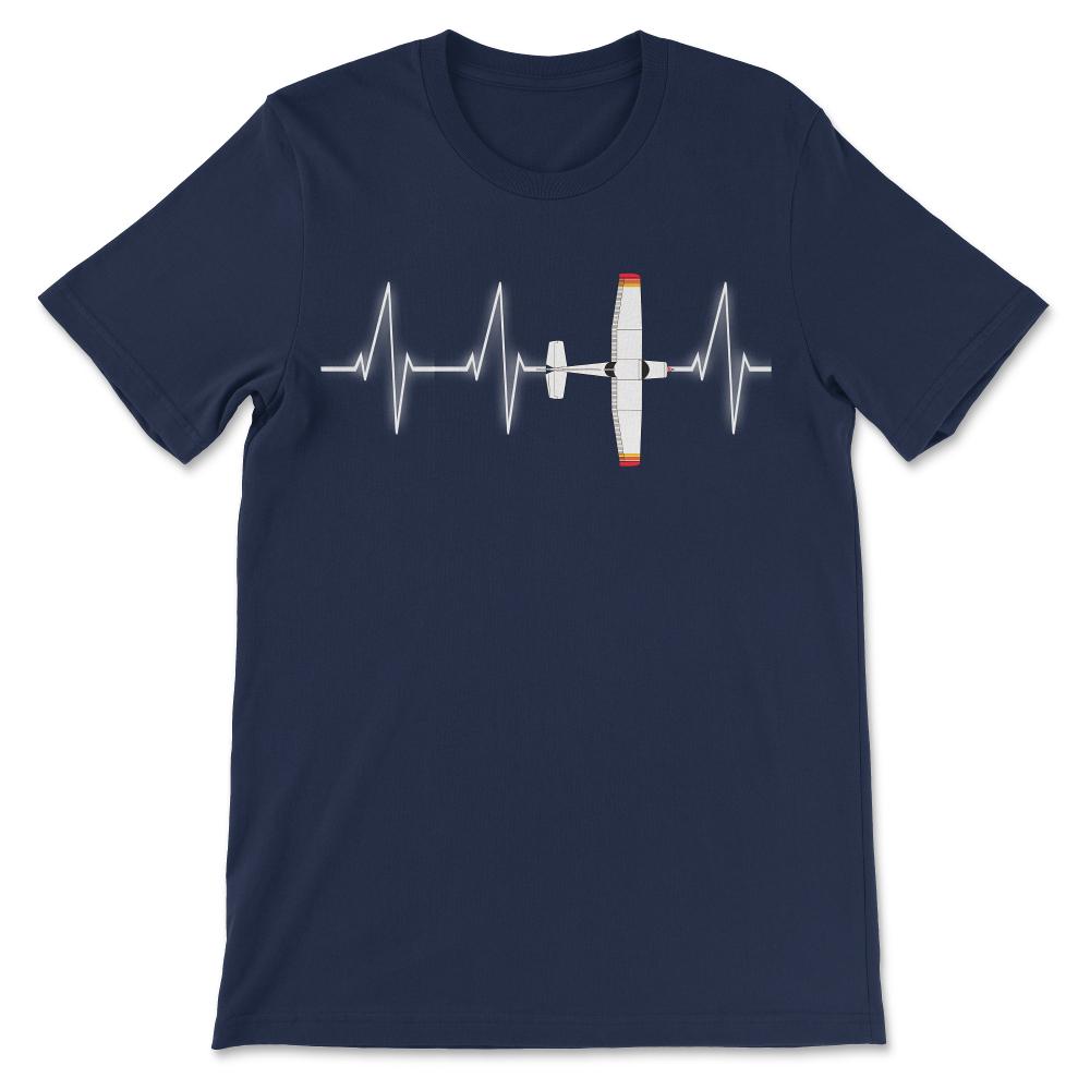 Pilot Airplane Heartbeat Aeroplane Pilot Birthday Gift design Gift - Navy