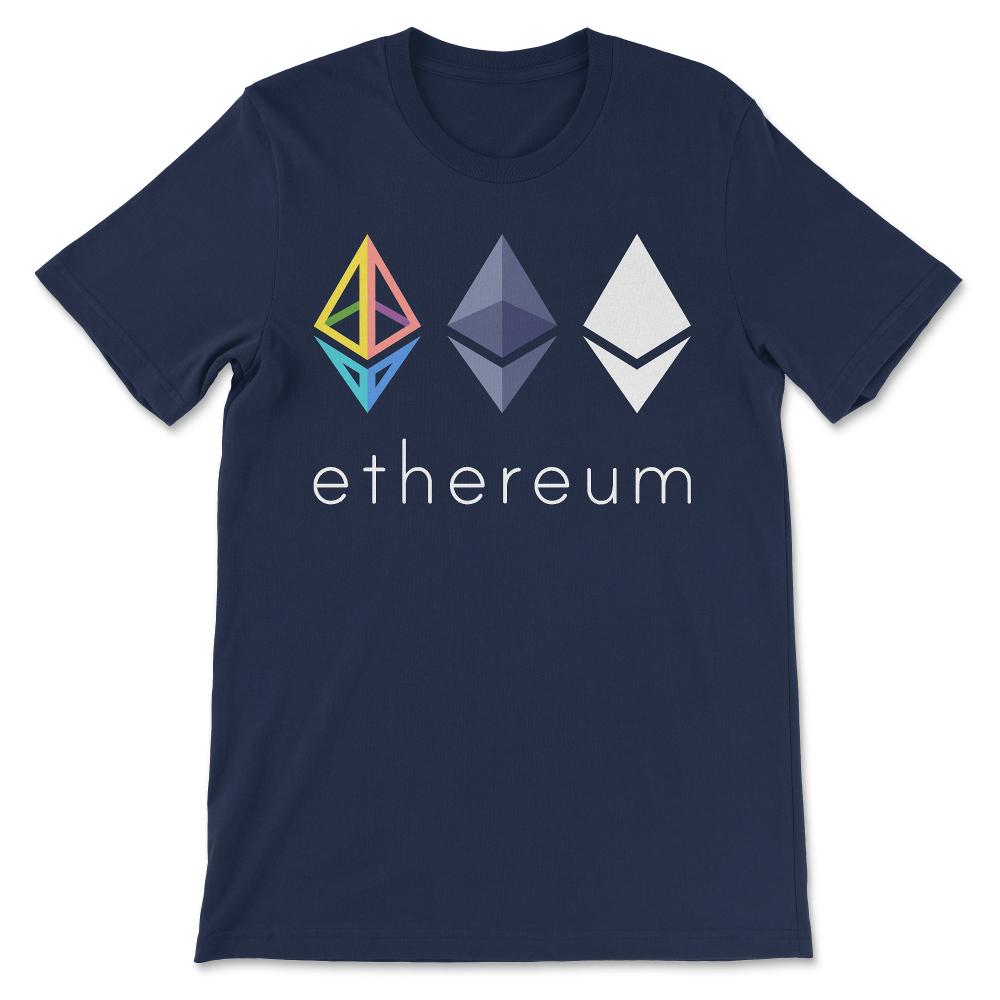 Ethereum Logo ETH Coin Crypto Bitcoin Trader Miner Gift Gift Tee - - Navy