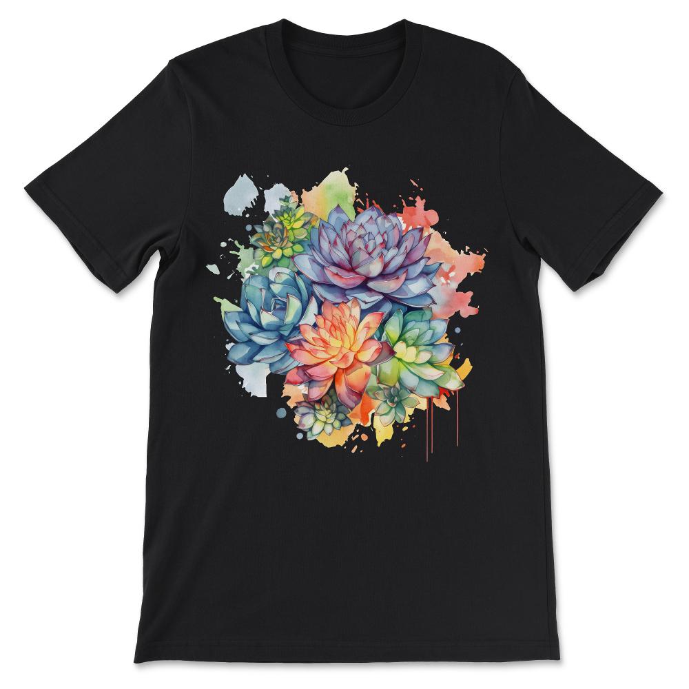 Cactus Flower Succulent Lover Floral Blooming Cute Gardening Gift Tee - Black