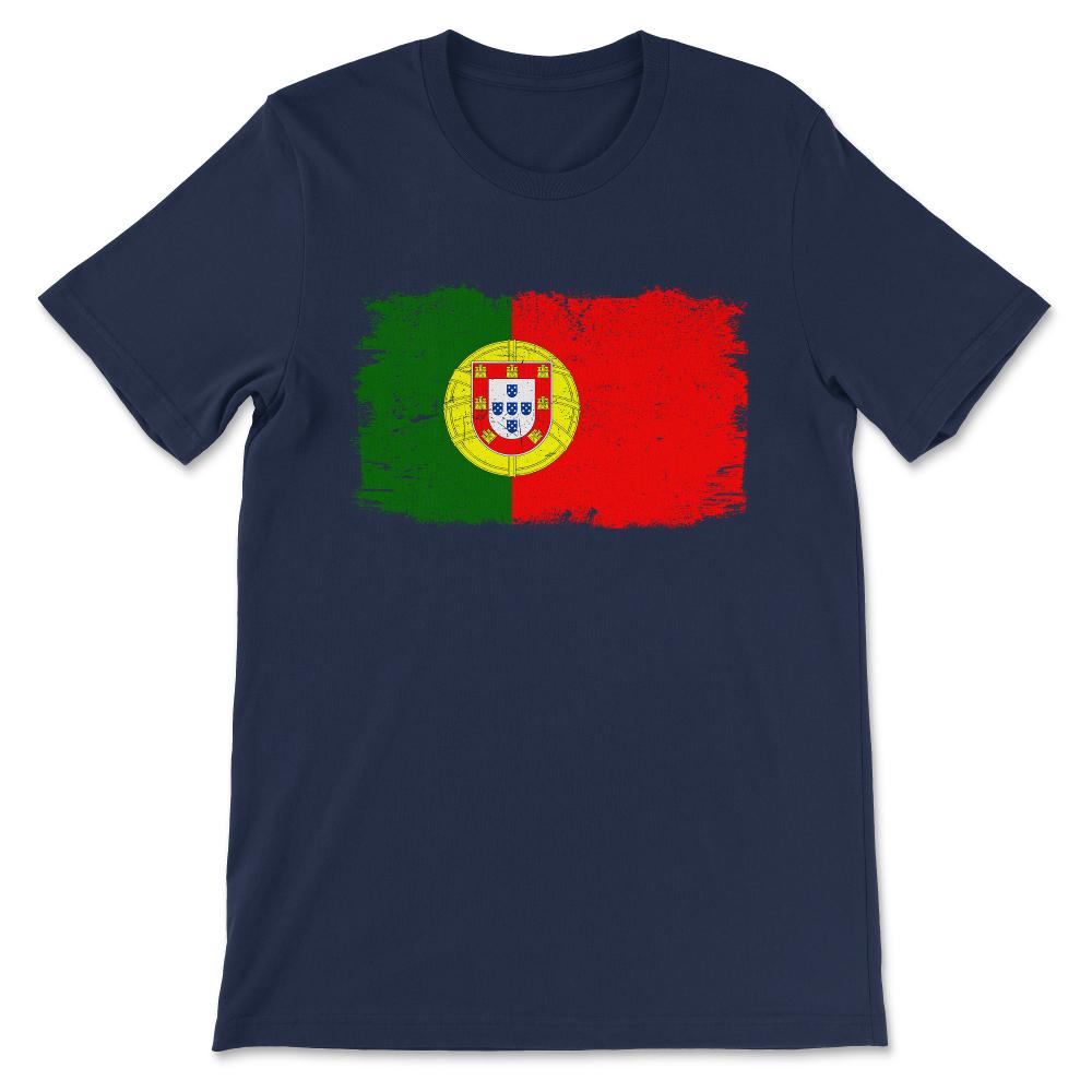Portugal Country Flag Portugal Tourist Portugal Team Gift Tee - - Navy
