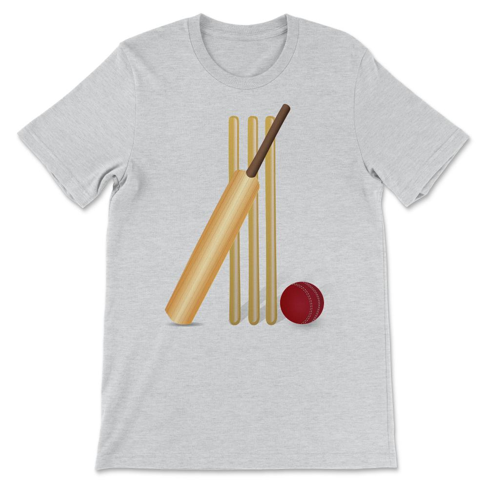 Cricket - Eat Sleep Cricket Repeat Cricketer Batsmen Bowler Gift Tee - Ash
