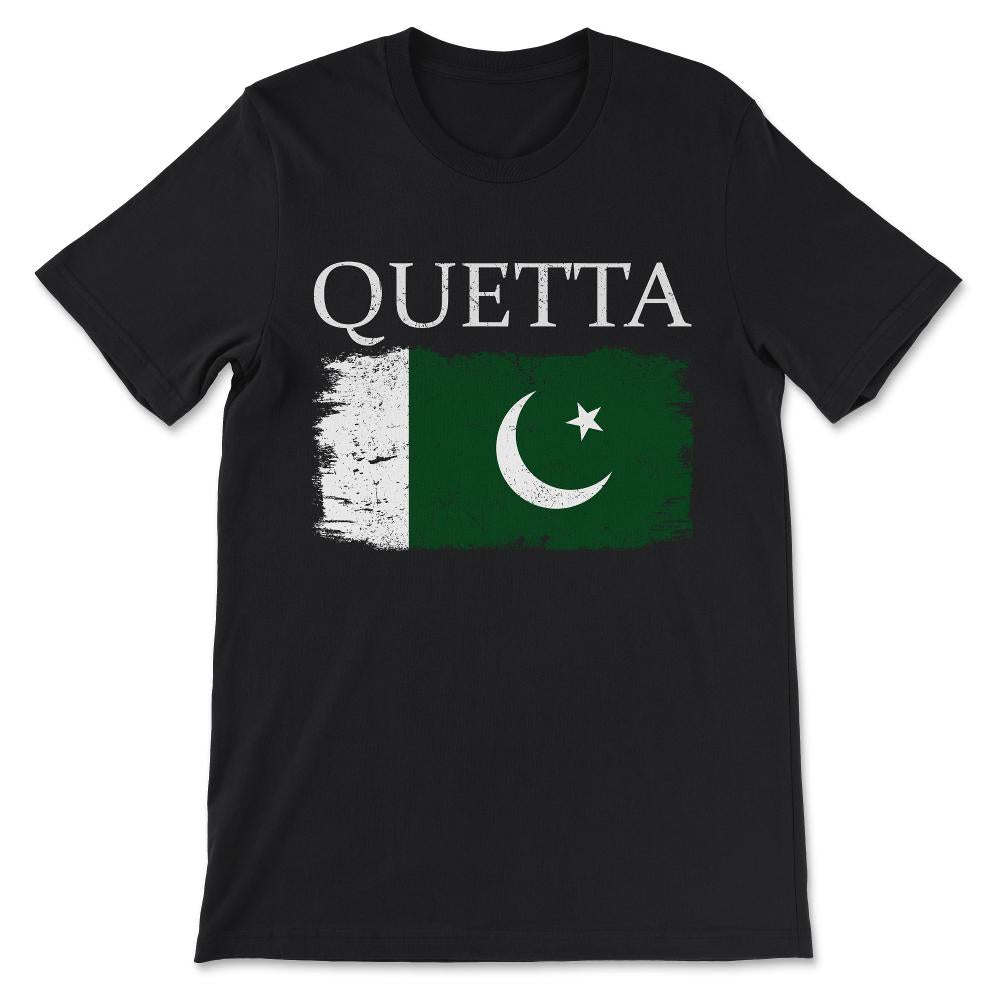 Quetta Pakistan Flag Quetta Pakistan Pakistani Tourist Gift Tee - - Black