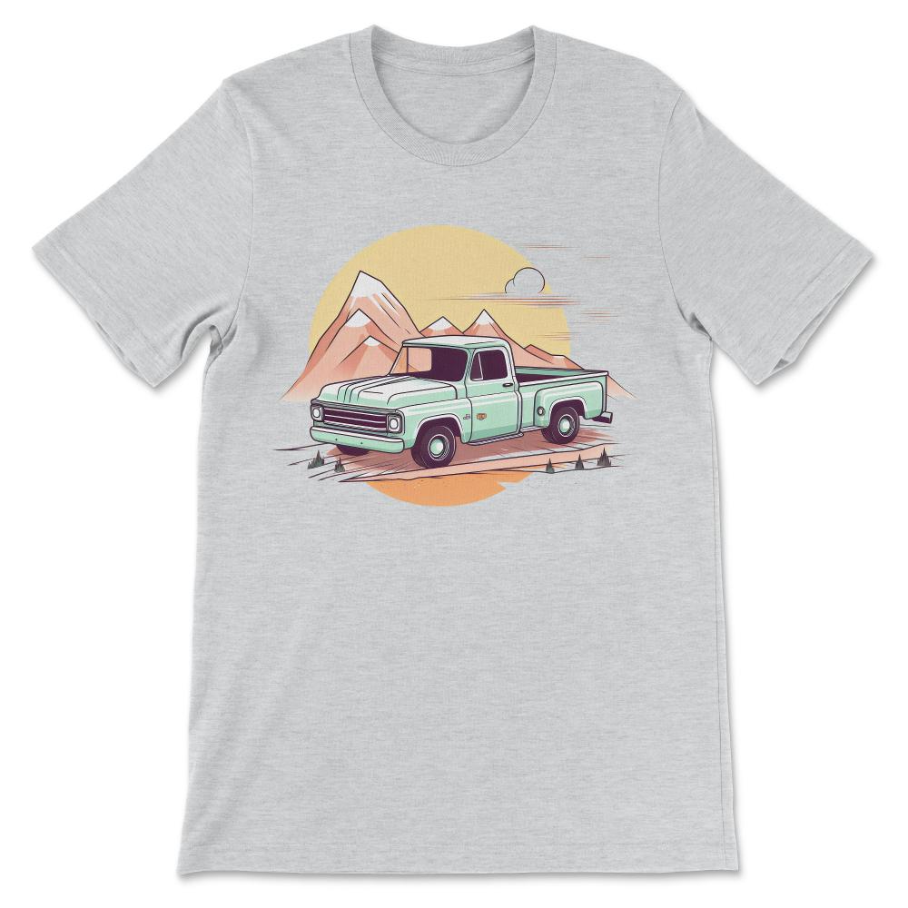 Truck Vintage Old Classic School American Pickup Retro Farm Gift Tee - Ash