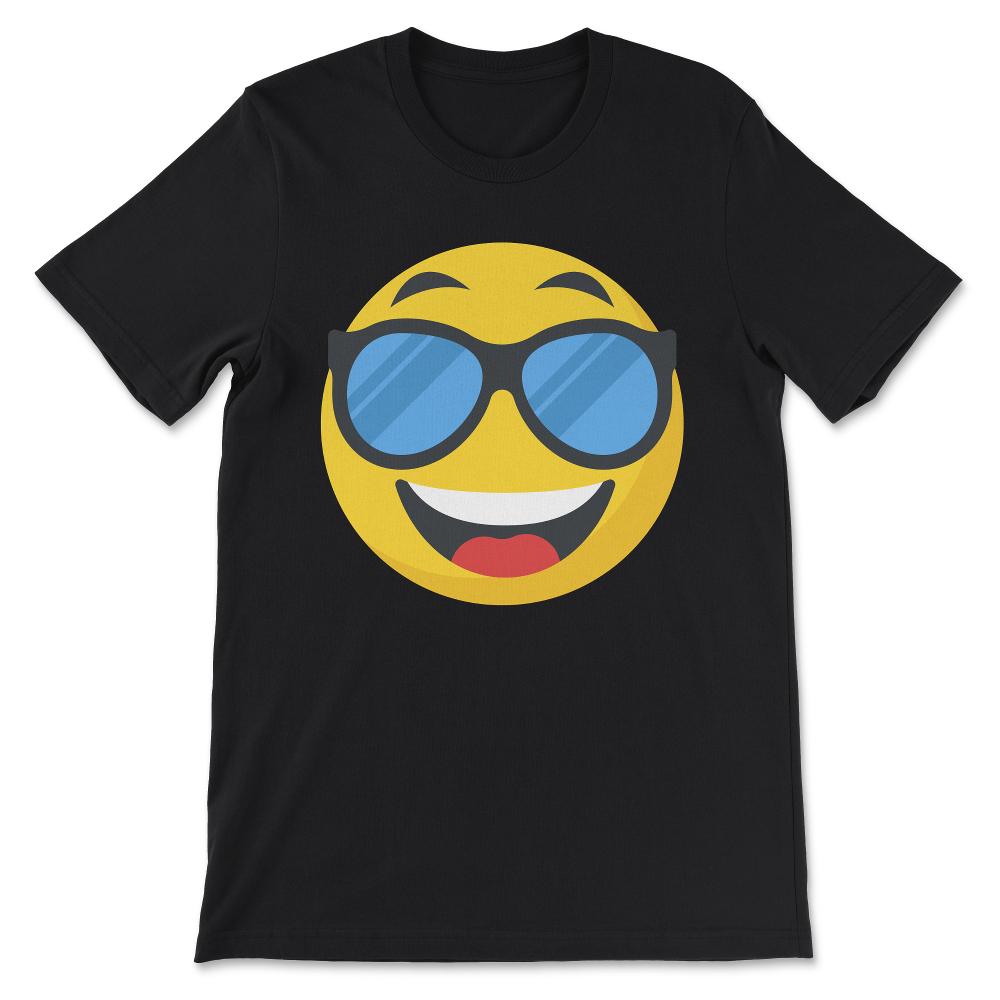 Funny Cool Sunglasses Emoticon Cute Feeling Cool Emoticon graphic - Black