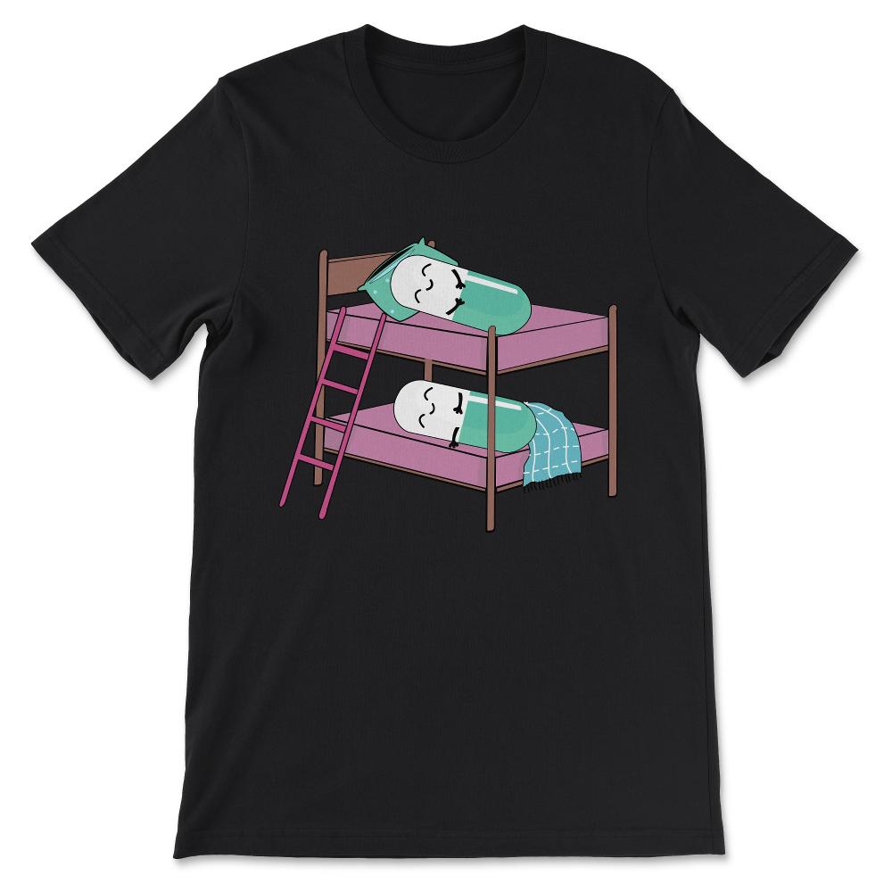 Funny Sleeping Pills Doctor Nurse Surgeon Medical Pun Joke Gift Tee - Black