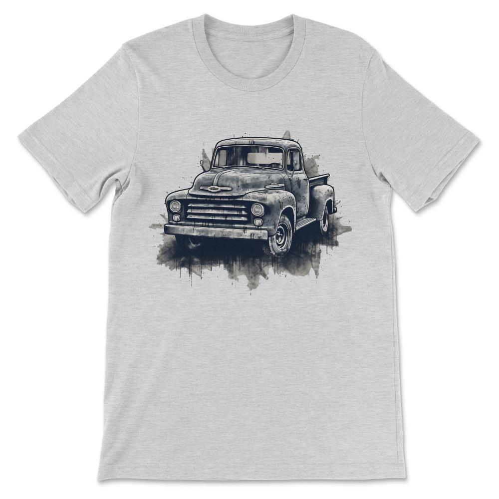 Truck Vintage Old Classic School American Pickup Retro Farm Gift Tee - Ash