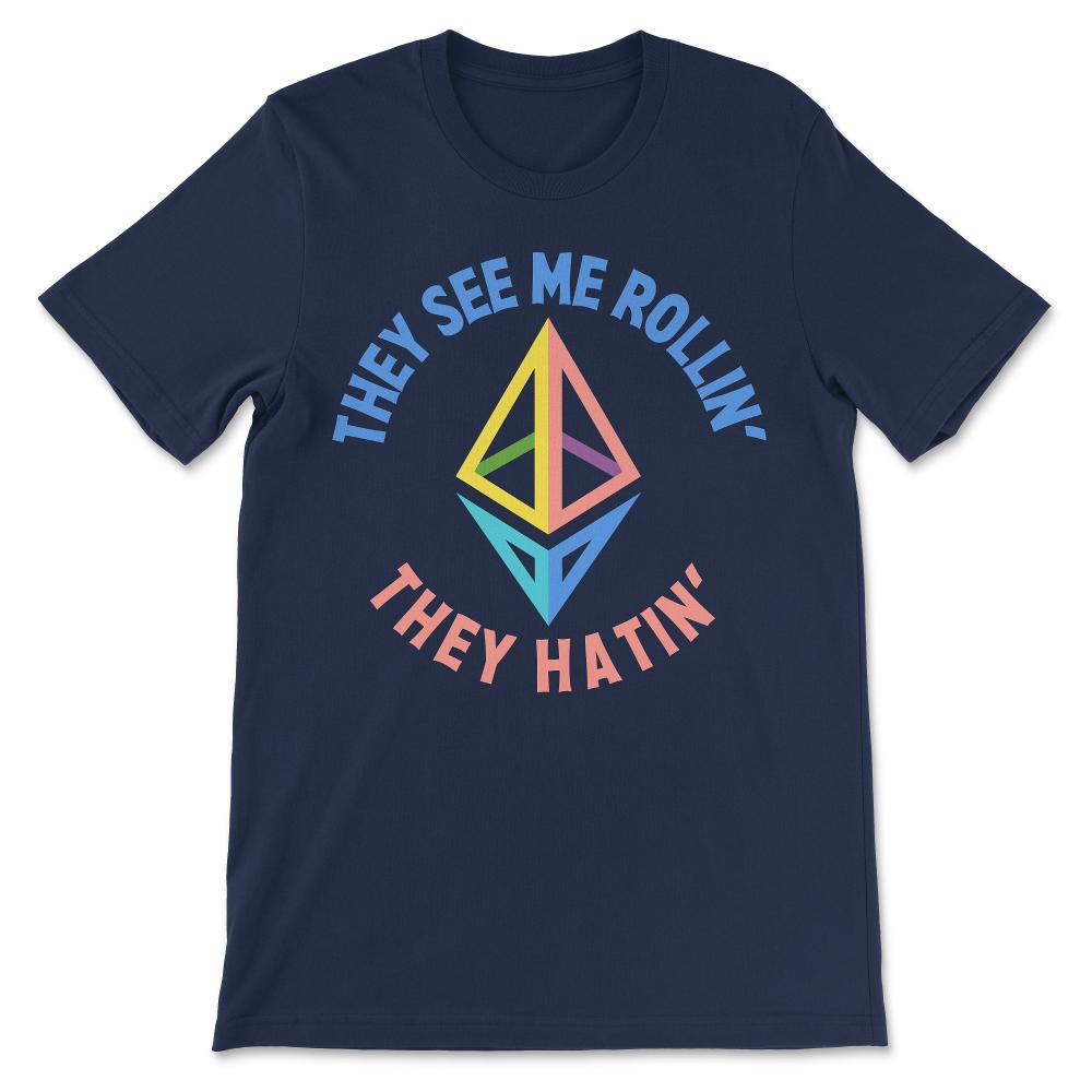 Ethereum Logo ETH Coin Crypto Bitcoin Trader Miner Gift Gift Tee - - Navy