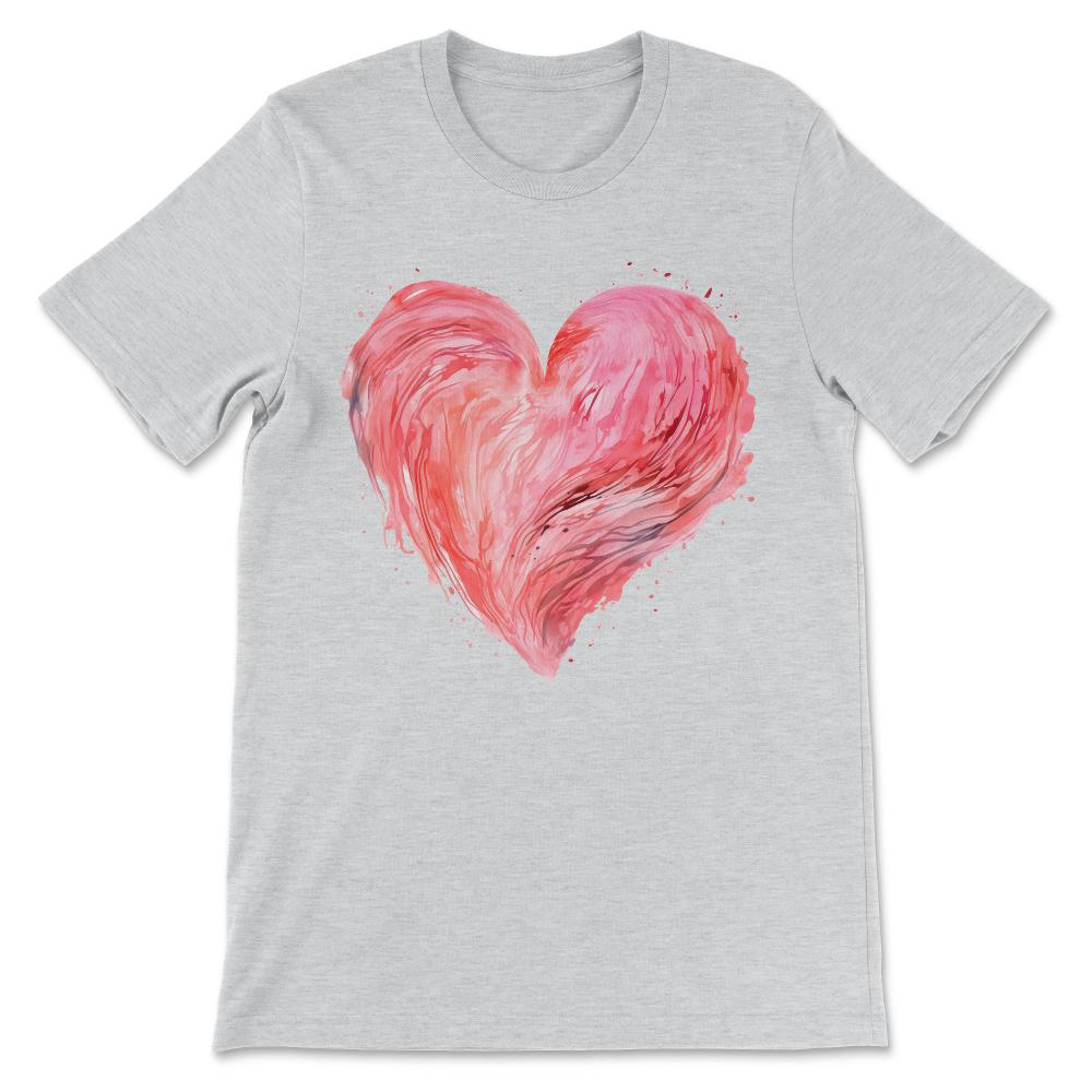 Heart - Cute Floral Pink Heart Love Women Girls Wife Mom Gift Tee - - Ash