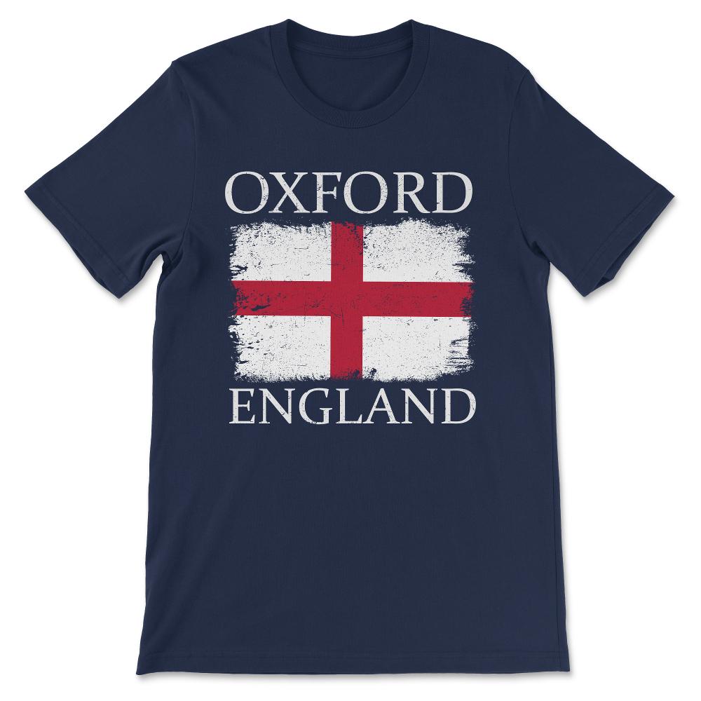 Oxford England Flag Oxford City Lover Oxford City Tourists Gift Tee - - Navy