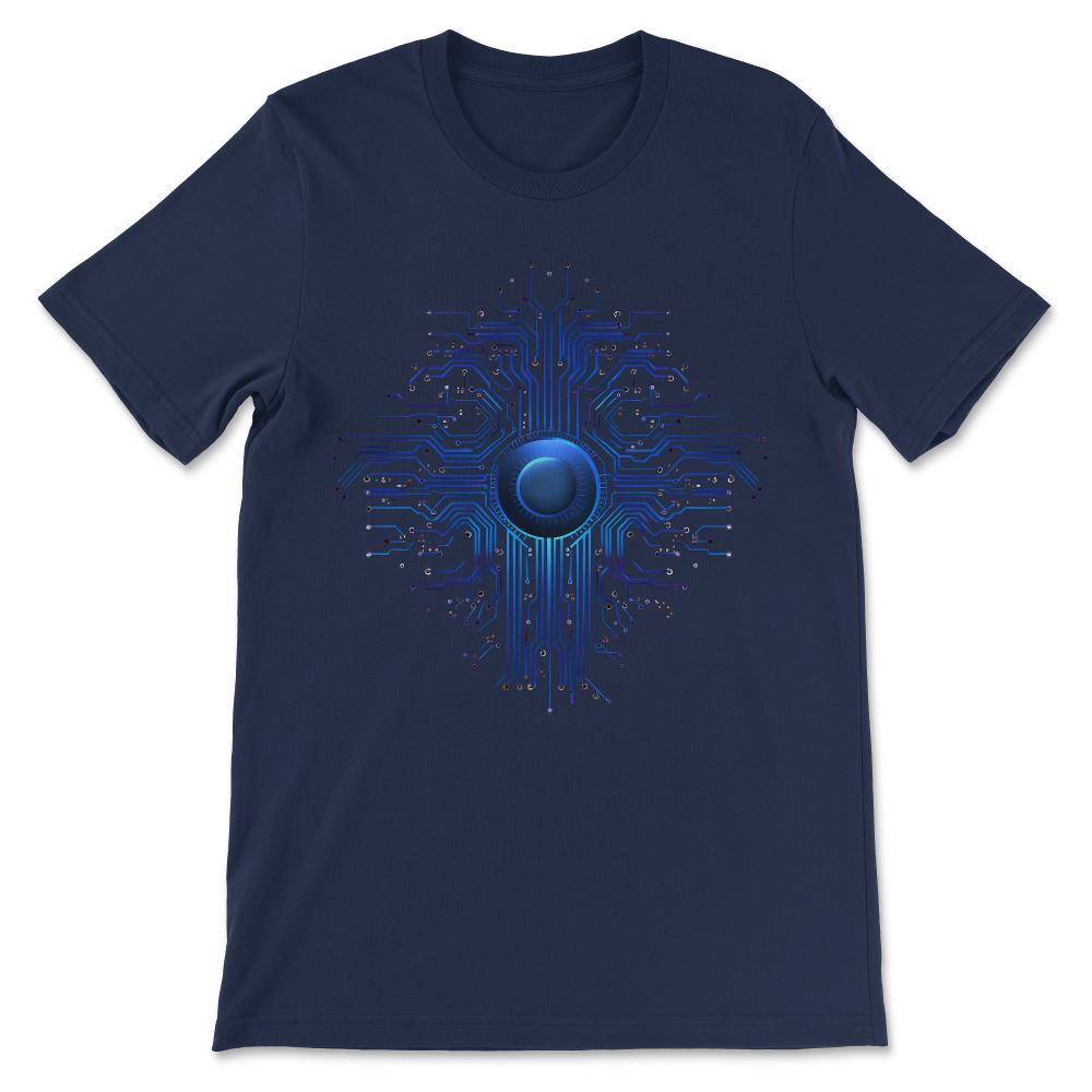Machine Learning AI Data Science Circuit Programmer Coder Gift Tee - - Navy