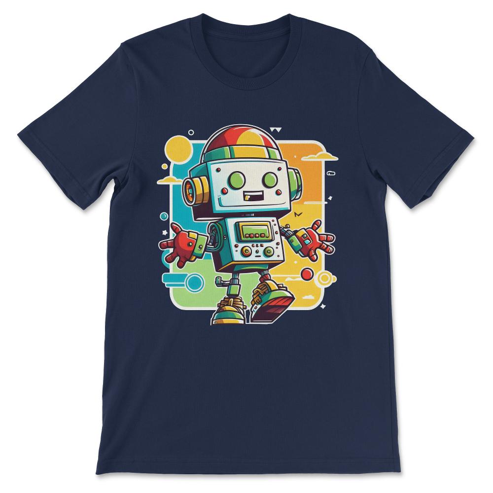 Robot Robotics Science Cute Humorous Technology Aesthetics Gift Tee - - Navy