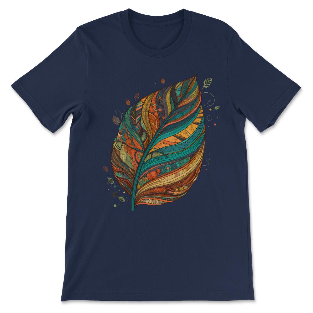 Colorful Leaf Autumn Fall Leaves Leafy Gardening Plants Art Gift Tee - Navy
