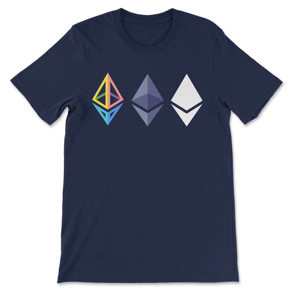 Ethereum Logo ETH Coin Crypto Bitcoin Trader Miner Gift Gift Tee - - Navy