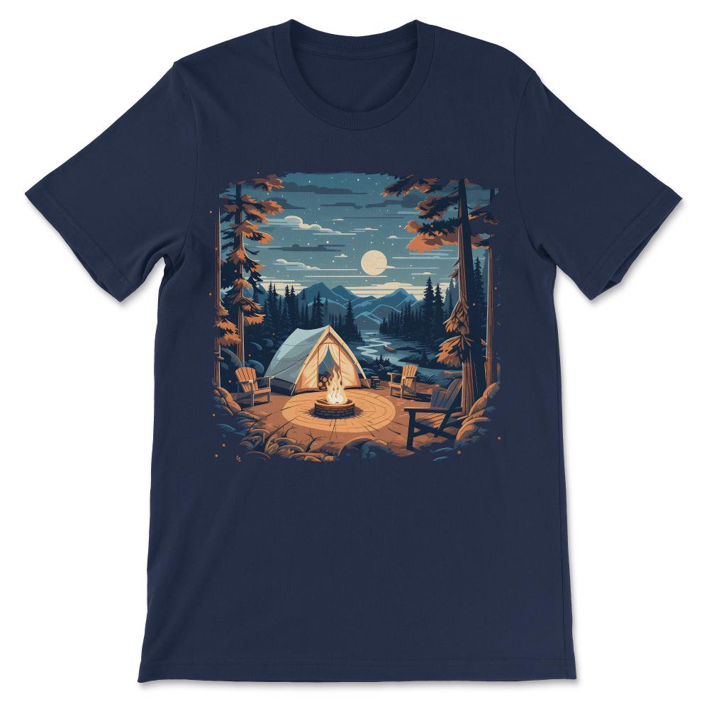 Done - Camping Campfire Scouting Mountains Hiking Adventure Outdoor - Navy
