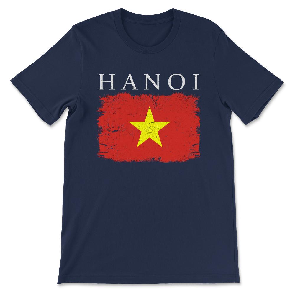 Hanoi Vietnam Hanoi Flag Hanoi Travelling Vietnamese Tourist Gift Tee - Navy
