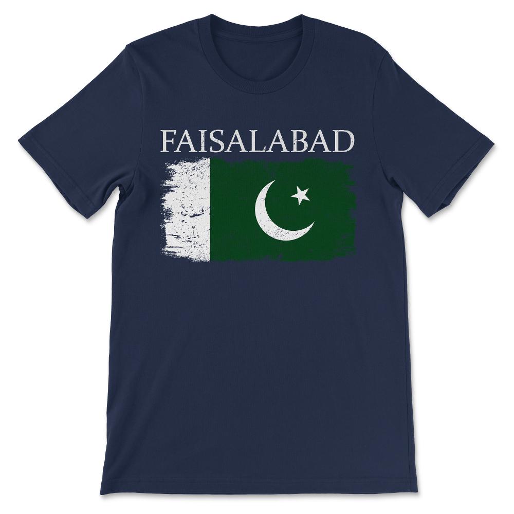 Faisalabad Pakistan Flag Faisalabad Tourist Pakistan Tourist Gift Tee - Navy