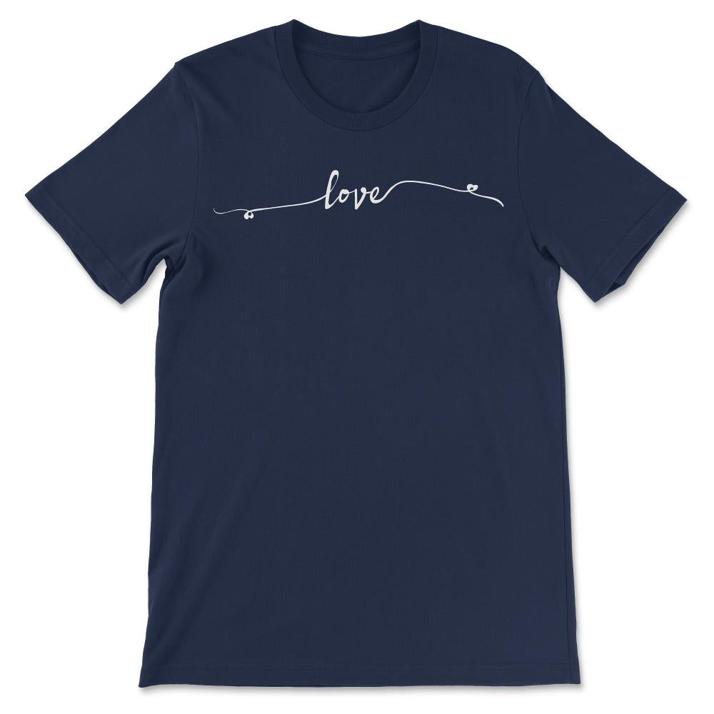 Cute Love Heart Apparel Design For Women and Girls print Gift Tee - - Navy