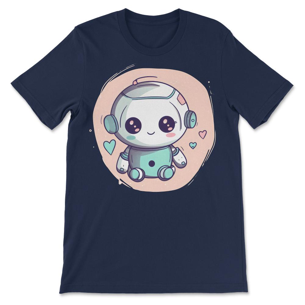 Girl Baby Robot Cute Aesthetic Future Engineer Play Team Gift Tee - - Navy