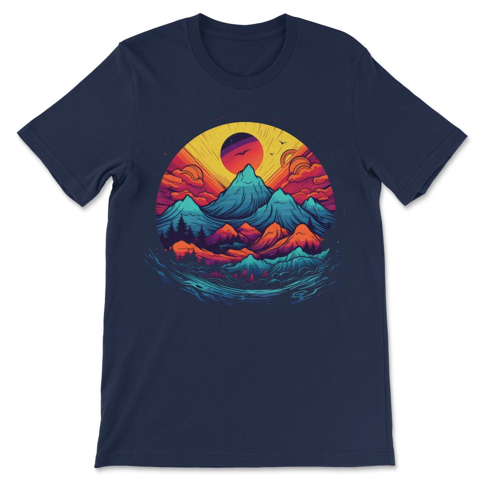 Mountain Scenery Nature Hiker Camping Scouting Mountaineering Gift - Navy