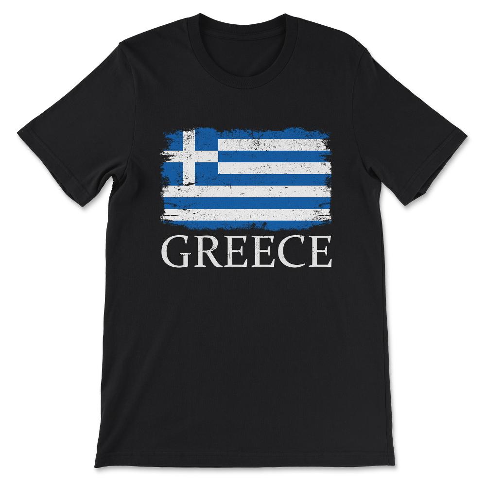 Greece Country Flag Greece Tourist Greece Country Team Gift Tee - - Black