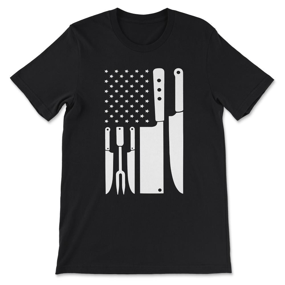 Chef USA Flag American Chef Patriotic Chef Professional Chef Gift Tee - Black