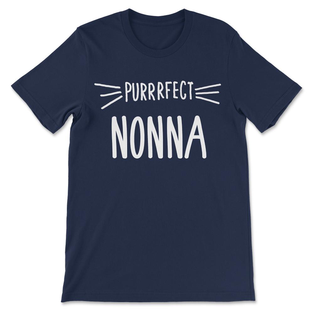 Purrrfect Nonna Cat Lover Perfect Nonna Perfect Grandmother Gift Tee - Navy