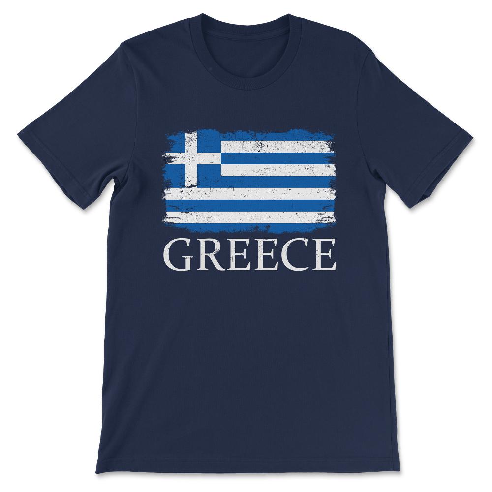 Greece Country Flag Greece Tourist Greece Country Team Gift Tee - - Navy