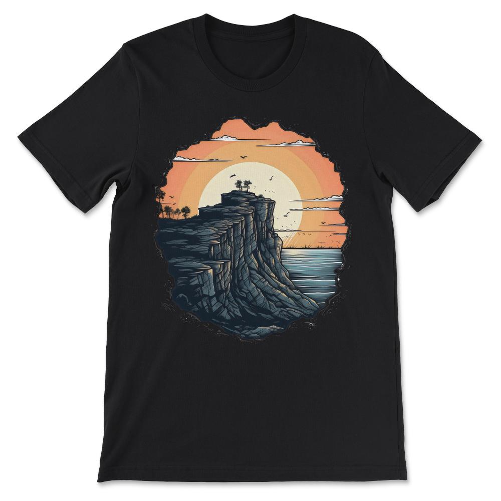 Mountains Grand Canyon Sunset Retro Hiking Adventure Vintage Gift Tee - Black