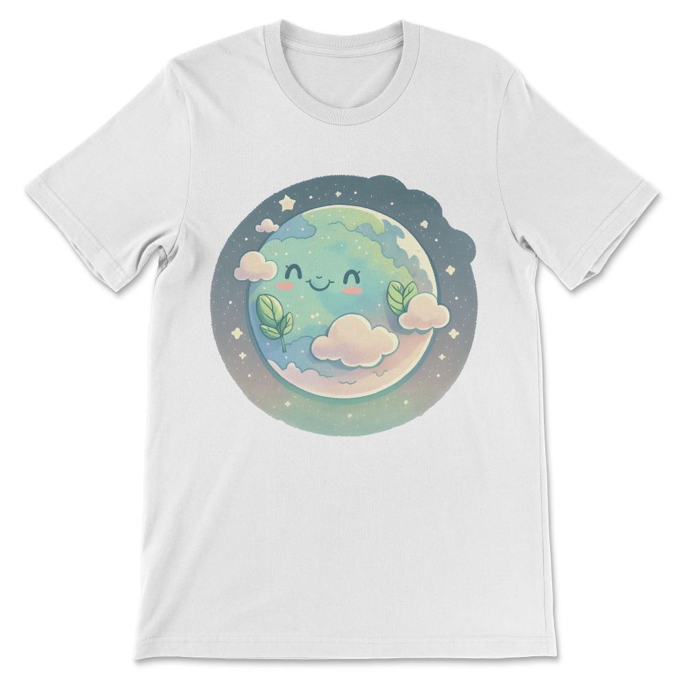 Earth Happy Lovers Space Science Planet Environment Clouds Gift Tee - - White