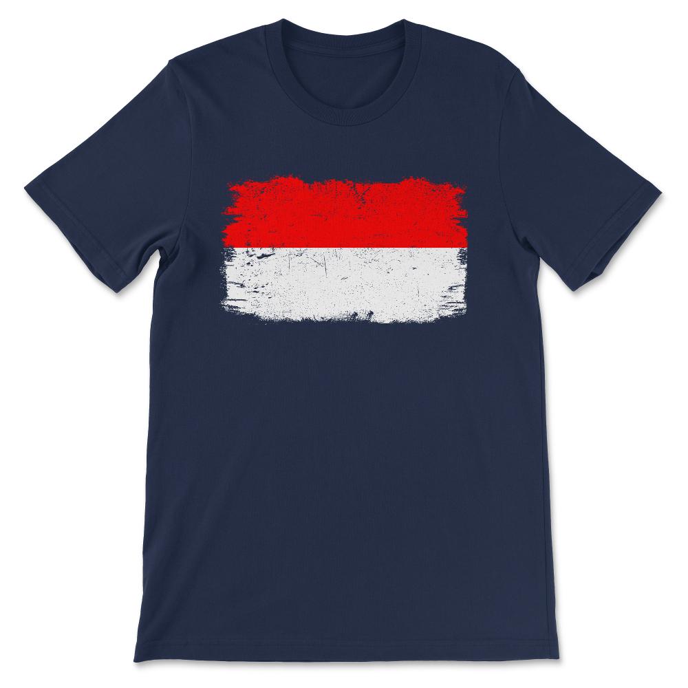 Indonesia Country Flag Indonesia Tourist Indonesia Team Gift Tee - - Navy