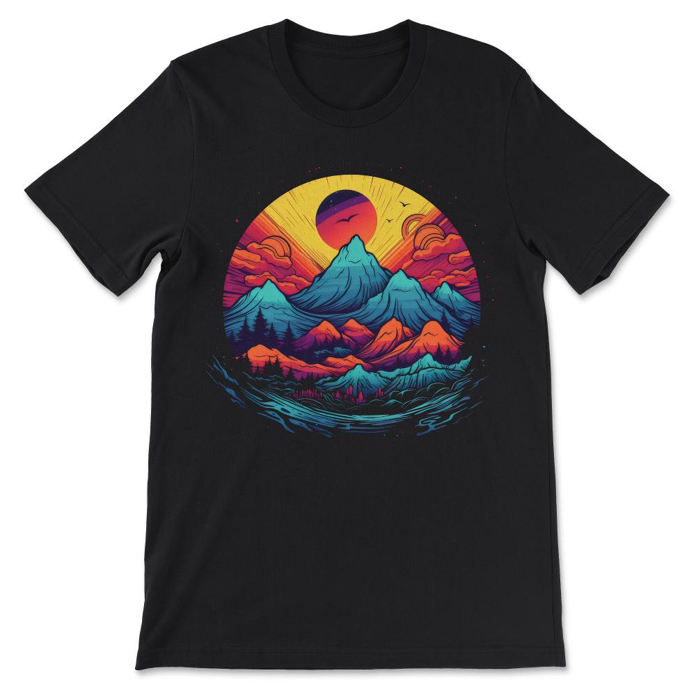 Mountain Scenery Nature Hiker Camping Scouting Mountaineering Gift - Black