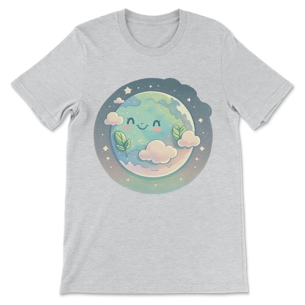 Earth Happy Lovers Space Science Planet Environment Clouds Gift Tee - - Ash