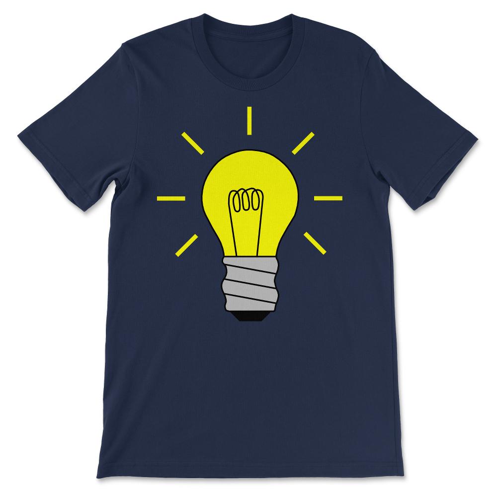 Idea - Bulb Lighted - Idea Creative Meeting Event Gift Gift Tee - - Navy