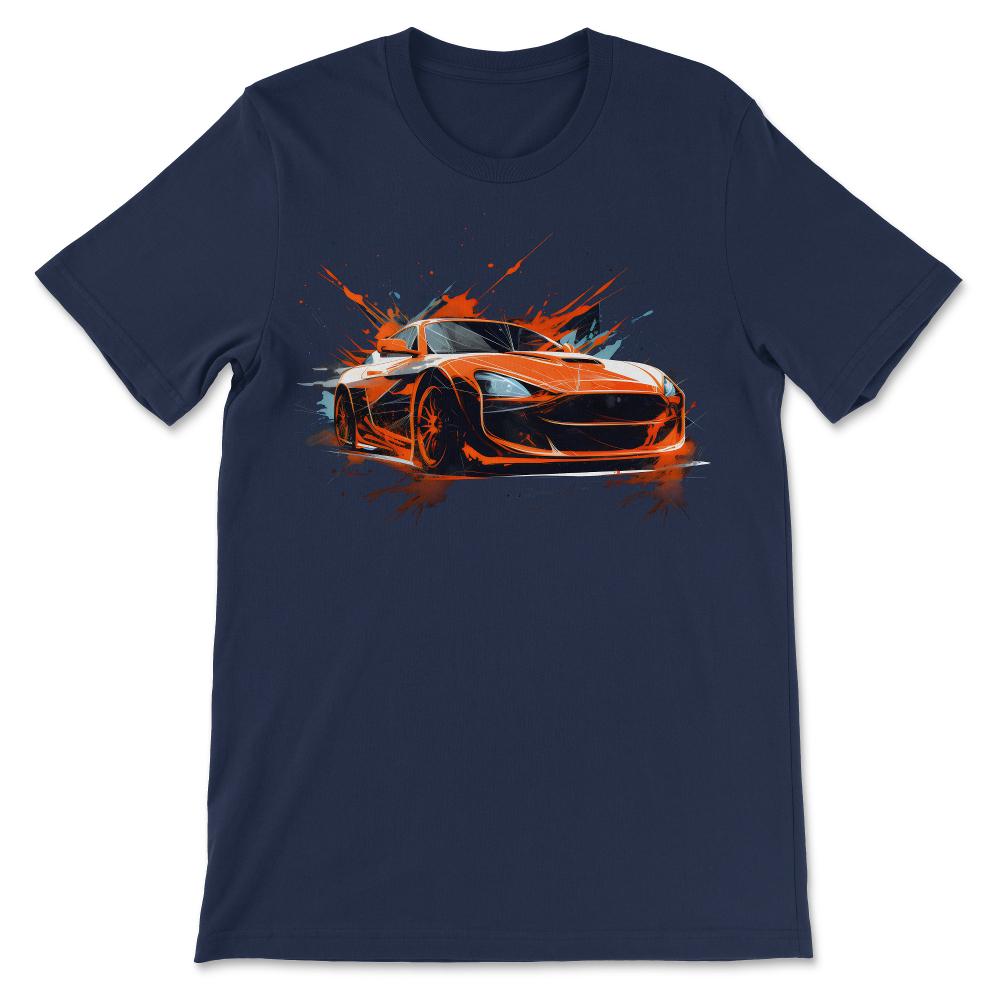 Cool Racing Car Racer Sport Lover Supercar Turbo Race Fast Gift Tee - - Navy
