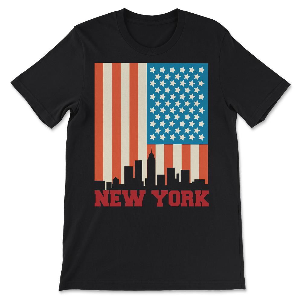 New York Skyline vintage NYC vintage New York City design Gift Tee - - Black