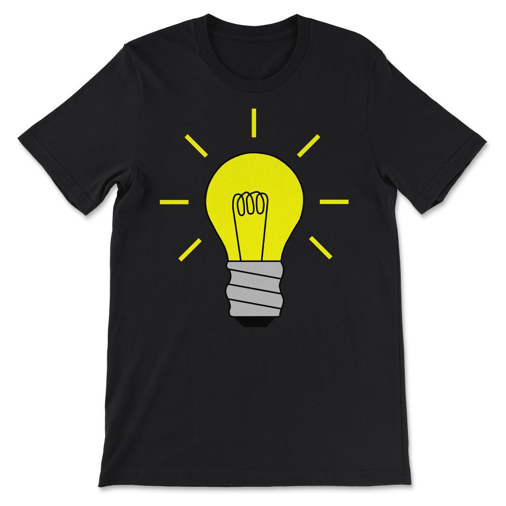 Idea - Bulb Lighted - Idea Creative Meeting Event Gift Gift Tee - - Black