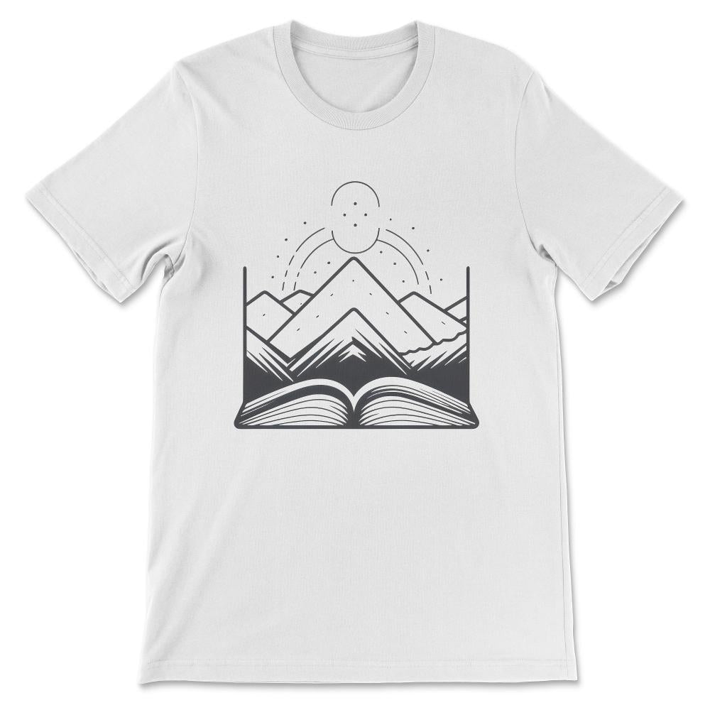 Reading Read Explore Nature Bookaholic Booktrovert Adventure Gift Tee - White