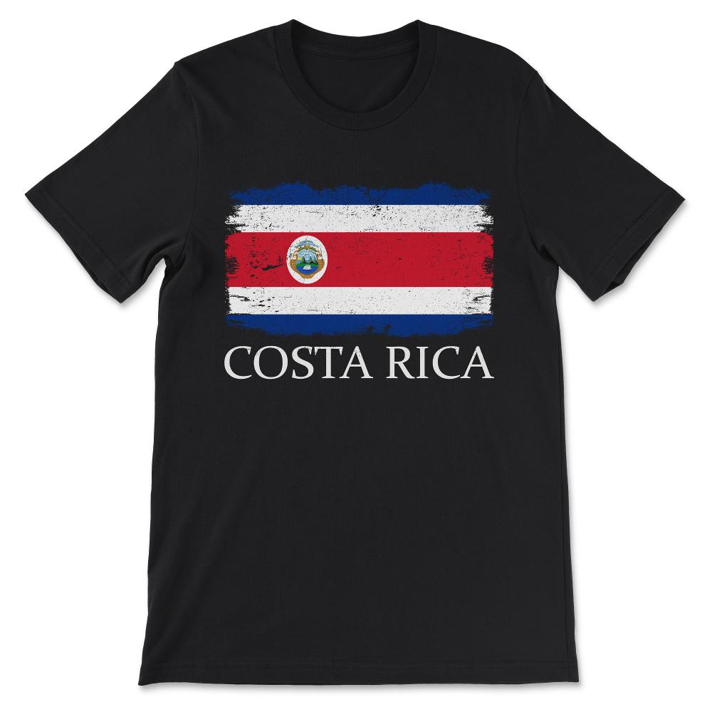 Costa Rica Country Flag Costa Rica Tourist Costa Rica Team Gift Tee - - Black