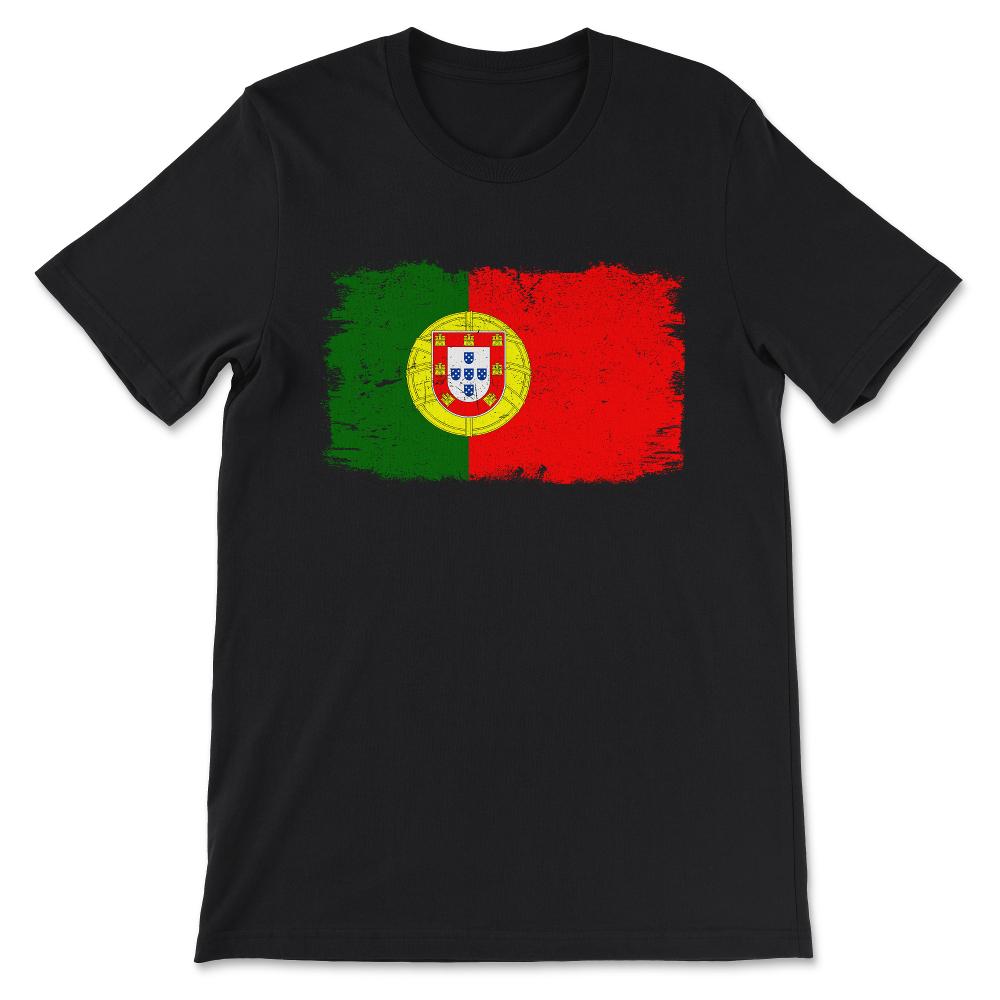 Portugal Country Flag Portugal Tourist Portugal Team Gift Tee - - Black